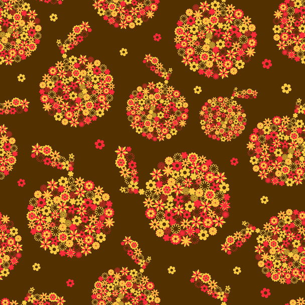 Seamless Colorful Apple Pattern - Vector, imagen