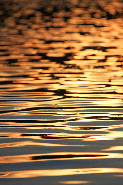 River water with waves at sunset - Foto, afbeelding
