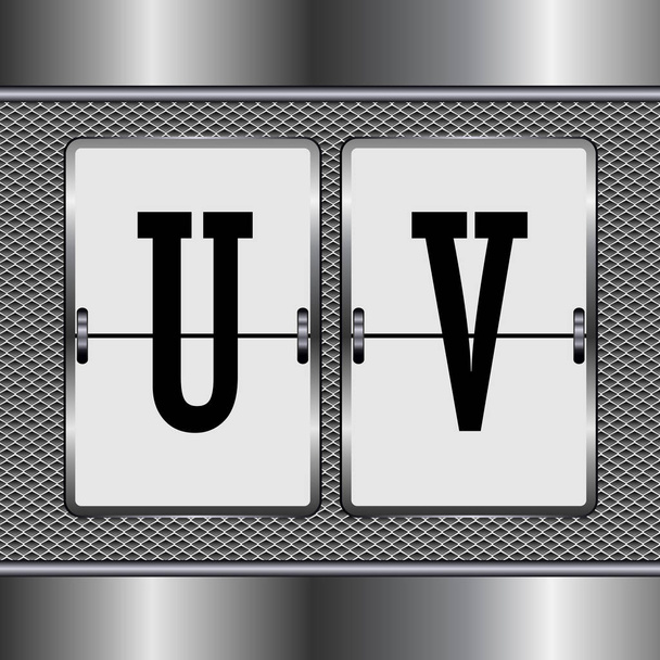 Металева абетка механічного U-V, Векторні ілюстрації
 - Вектор, зображення