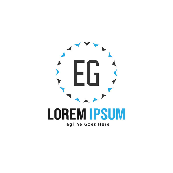 Initial EG logo template with modern frame. Minimalist EG letter logo vector illustration - Vector, Image