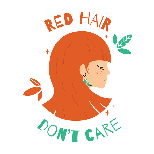 schönes Mädchen mit roten Haaren - Vektor, Bild