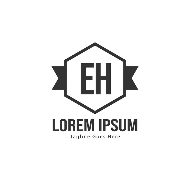 Plantilla de logotipo EH inicial con marco moderno. Ilustración de vector de logotipo de letra EH minimalista
 - Vector, imagen