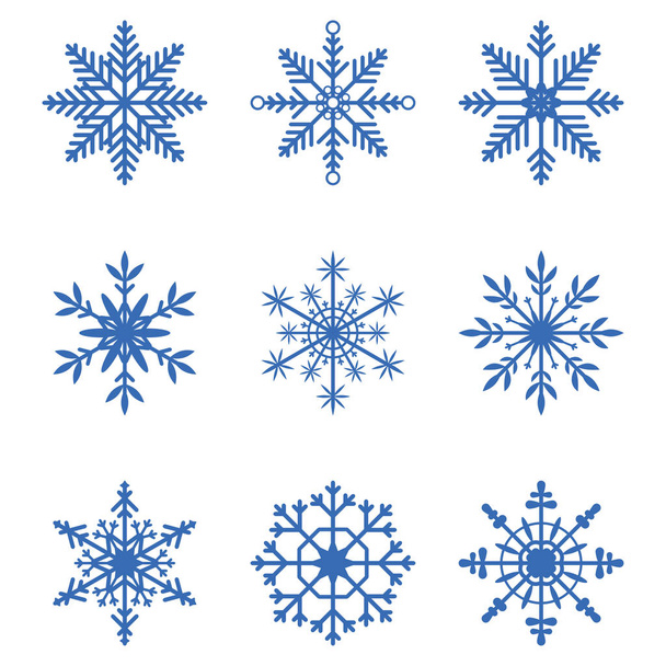 Colección de copos de nieve. Conjunto de iconos de nieve
. - Vector, Imagen