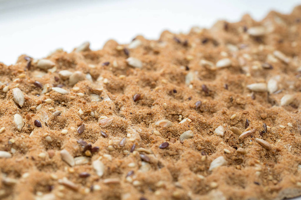 Whole Grain crackers close-up , healthy food diet - Photo, Image