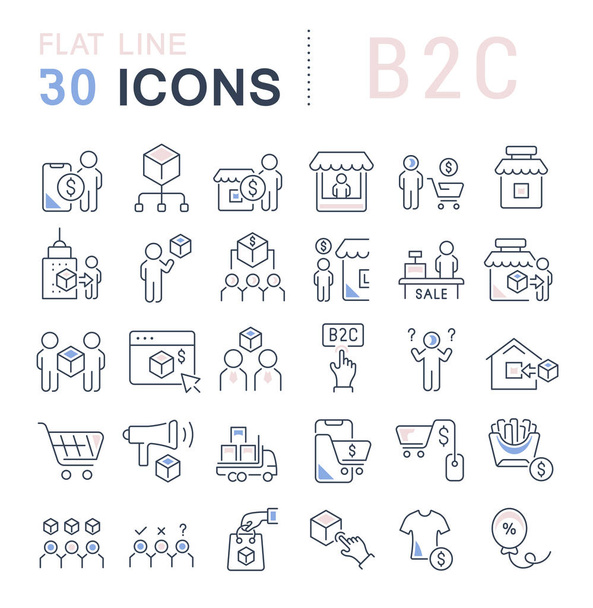 A B2c típusú Vektorsor ikonjainak beállítása - Vektor, kép