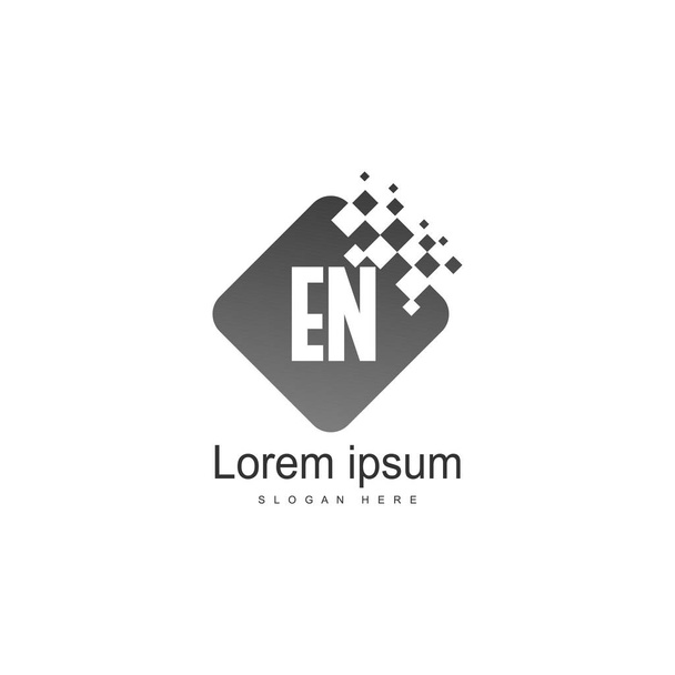 Initiale en Logo-Vorlage mit modernem Rahmen. minimalistische en letter Logo Vektor Illustration - Vektor, Bild