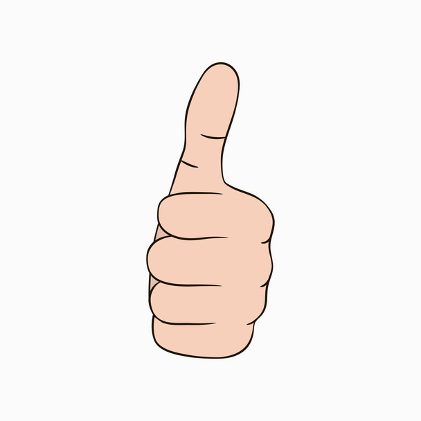 Thumb up sign. Cool, like, good, nice, bravo - Vector, Image