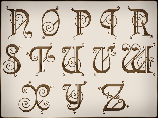 alphabets.brillante lateinische Buchstaben auf Hintergrund Teil 2. - Foto, Bild