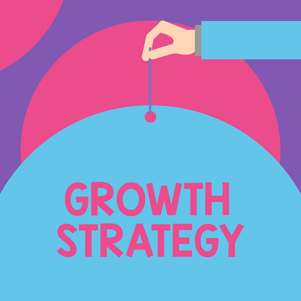 Růstová strategie textu rukopisu. Koncepce znamená strategie zaměřená na získání většího podílu na trhu v krátkodobém termínu. - Fotografie, Obrázek