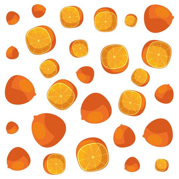 fresh tangerines citrus fruits pattern - Vektor, obrázek