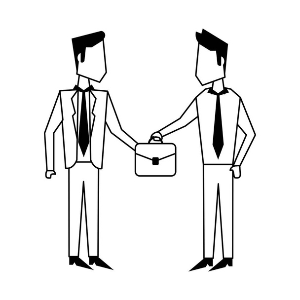 Pracovníci obchodní spolupráce avatar v černobílých - Vektor, obrázek