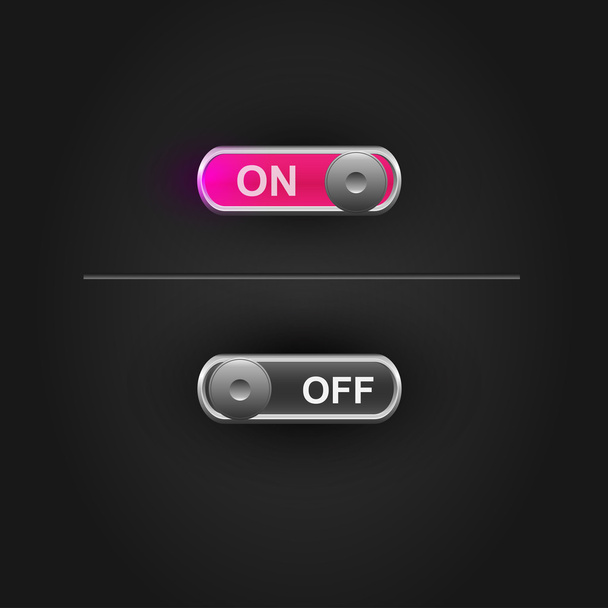 User interface power sliders ON and OFF - Vector, Image
