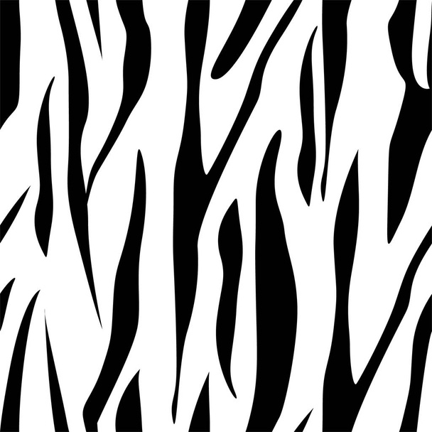 Zebra strepen naadloze patroon. Zebra print, huid van een proefdier, tijger strepen, abstracte patroon, lijn achtergrond, stof. Geweldige hand getrokken vectorillustratie. Poster, banner. Zwart-wit illustraties, - Vector, afbeelding