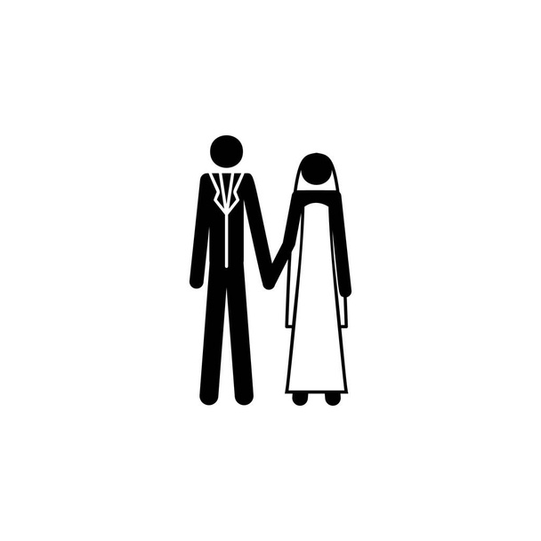 新婚夫婦のアイコン。人生の要素は、人と結婚したイラスト。プレミアム品質のグラフィックデザインアイコン。ウェブサイト、ウェブデザインの標識とシンボルコレクションアイコン - ベクター画像