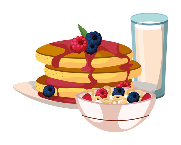 おいしいおいしい朝食漫画 - ベクター画像