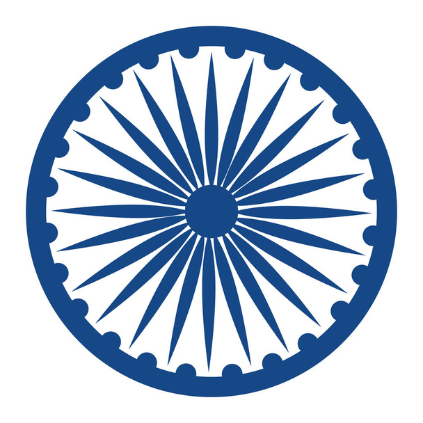 Ashoka τσάκρα Ινδικό έμβλημα εικονίδιο - Διάνυσμα, εικόνα