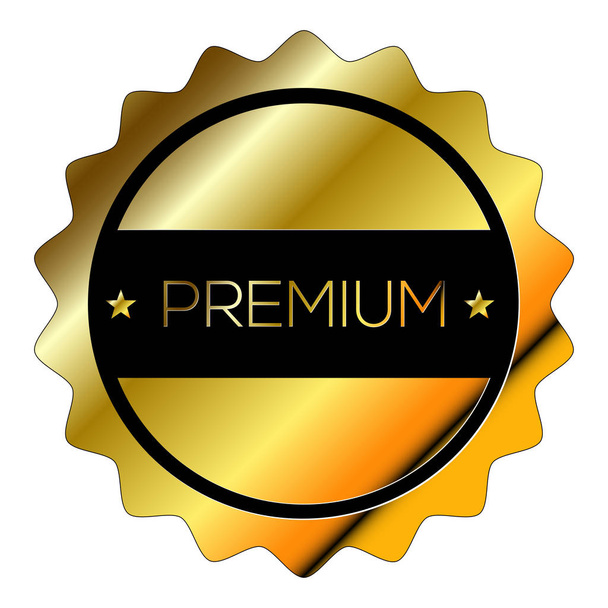 Etiqueta premium dorada aislada
 - Vector, Imagen