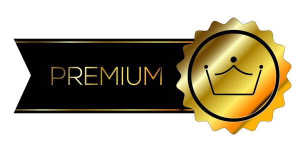 Isolated gold premium label - ベクター画像