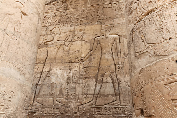 Egyptian Hieroglyphs in Luxor Temple, Luxor, Egypt - Photo, Image