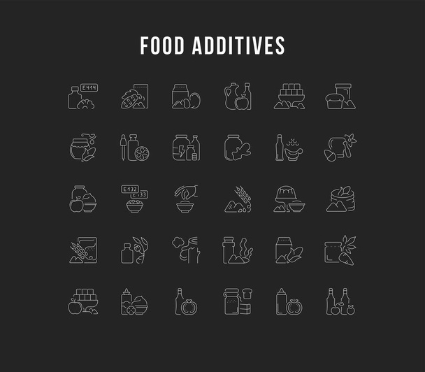 Set de iconos de línea vectorial de aditivos alimentarios
. - Vector, Imagen