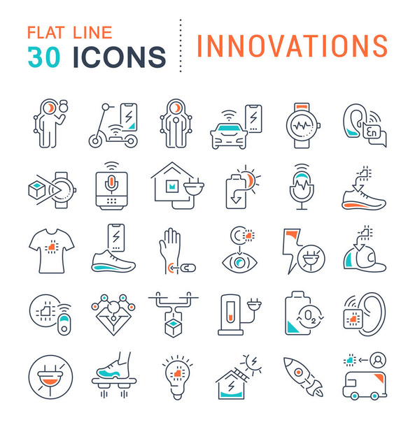 Set Vector Line Iconos de innovaciones
 - Vector, imagen