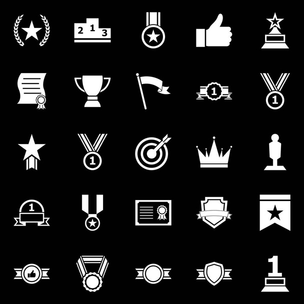 Iconos de victoria sobre fondo negro
 - Vector, Imagen