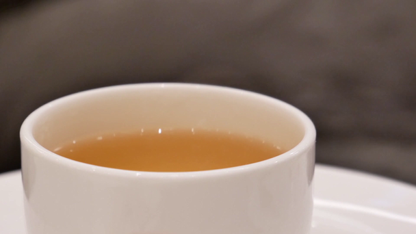 Motion of hot tea and steam inside Chinese restaurant - Footage, Video