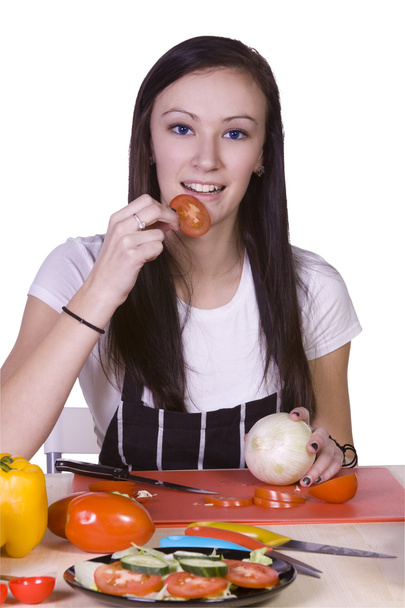Adolescent mignon Préparation des aliments
 - Photo, image