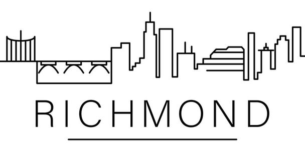 Icono contorno de la ciudad de Richmond. elementos de paisajes urbanos icono de la línea de ilustración. signos, símbolos se pueden utilizar para la web, logotipo, aplicación móvil, interfaz de usuario, UX
 - Vector, Imagen