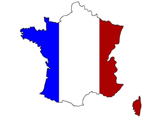 Fransa avec drapeau - Vektör, Görsel