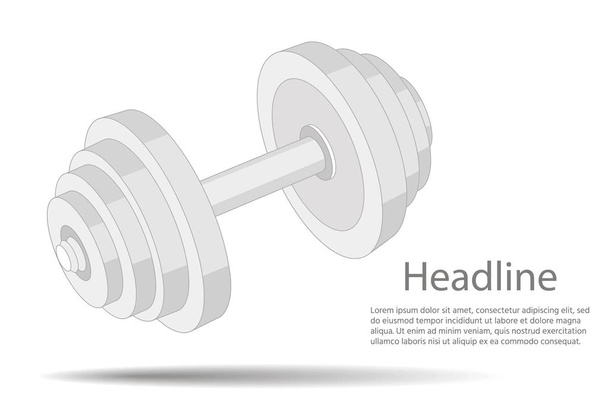 fitness club logo. Metal dumbbell isolated on white background. - Photo, Image