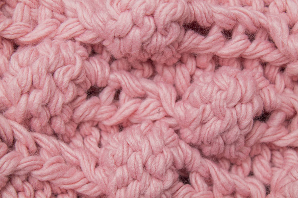 pink knitted fabric, large knitting - Photo, Image