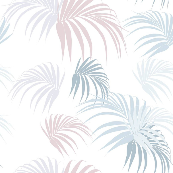 Creative universal floral background in tropical style. Hand Drawn textures with palm leaves. White background. - Vecteur, image