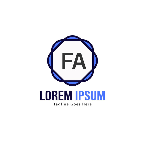 Modello iniziale di logo FA con cornice moderna. Illustrazione vettoriale logo lettera FA minimalista
 - Vettoriali, immagini
