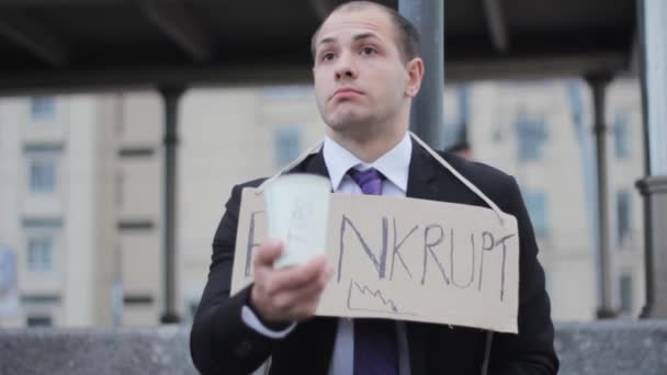 bankrupt financial crisis businessman collapse - Footage, Video