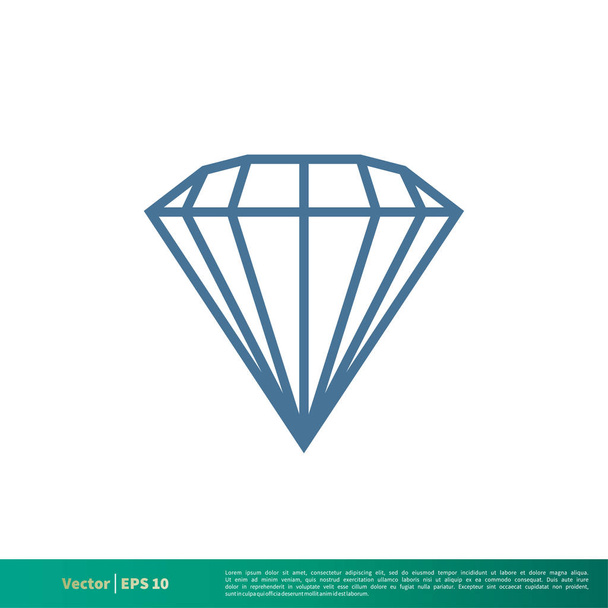 Diamant einfaches Vektorsymbol isoliert auf weißem Hintergrund    - Vektor, Bild