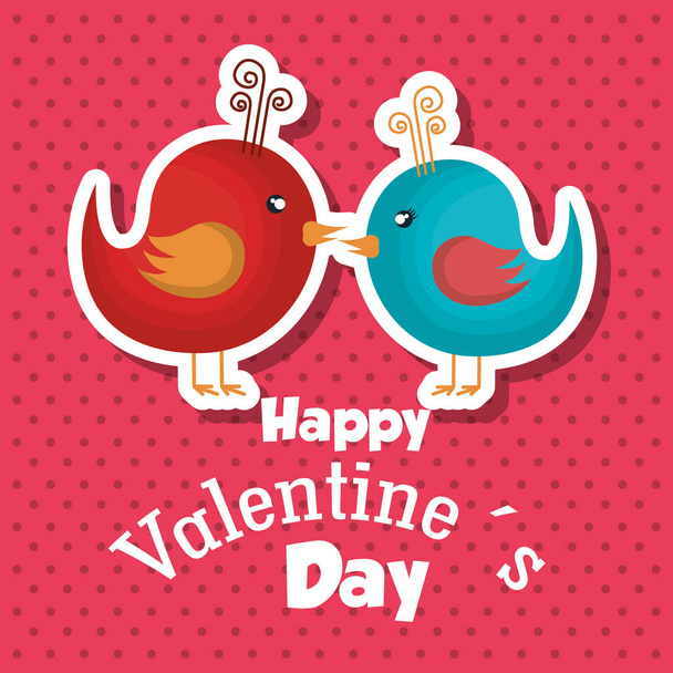 Happy Valentines Day Card, vector illustration - Vektör, Görsel