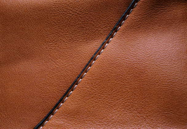 Macro close up of a leather textured background - Macro Leather background - Photo, Image