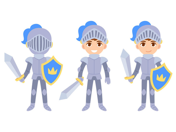 Cute boy knight set - Vector, Image