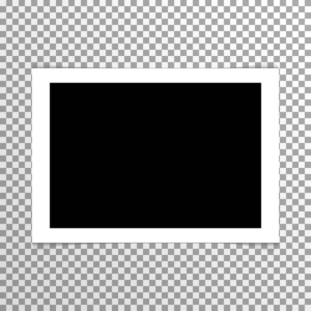 realistic plain blank photo with frame vector - Vector, Image