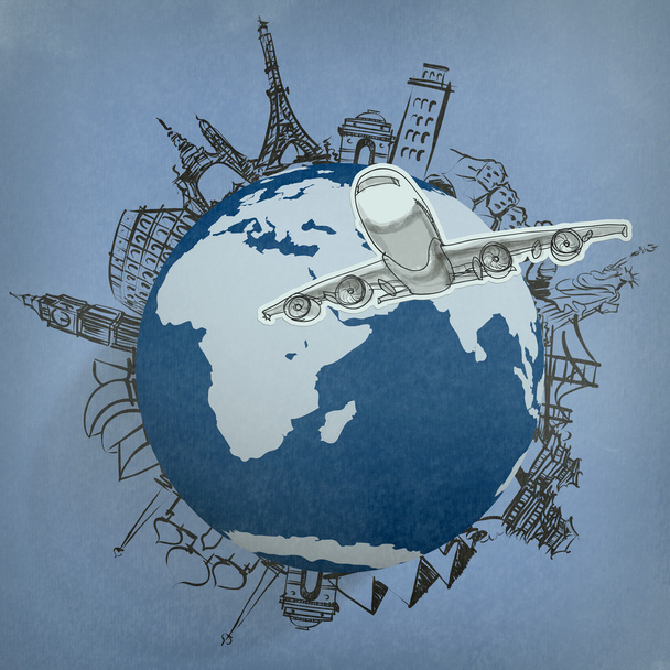 avión que viaja alrededor del mundo
 - Foto, imagen