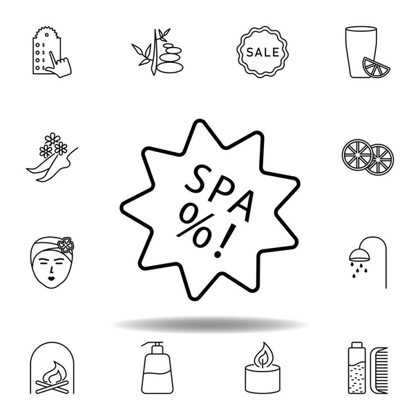 Spa kortings overzicht icoon. Gedetailleerde set van Spa en relax illustraties icoon. Kan worden gebruikt voor het web, logo, mobiele app, ui, UX - Vector, afbeelding