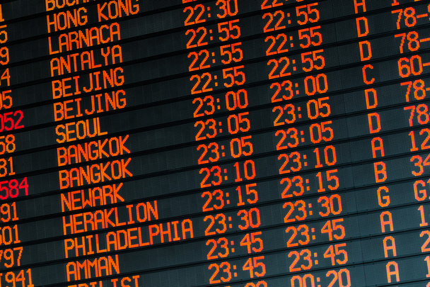 Información sobre vuelos internacionales en horario
 - Foto, Imagen