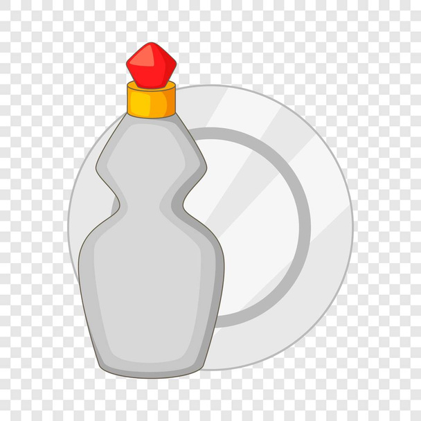 Dishwashing liquid bottle and plate icon - Vector, imagen