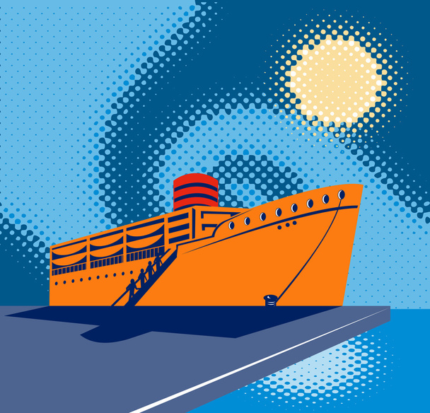 yolcu kargo gemisi rıhtım ve İskele - Vektör, Görsel