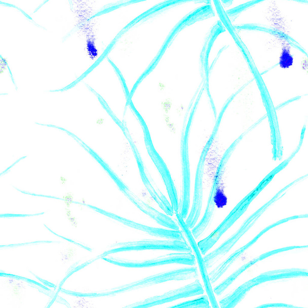 Tropical Blue Seamless Pattern - Photo, image
