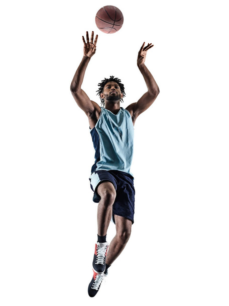 basketball player man isolated silhouette shadow - Photo, Image