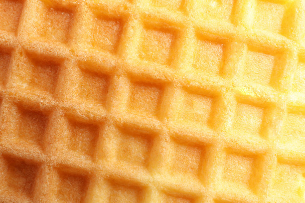 Delicious waffle for breakfast as background, closeup - 写真・画像