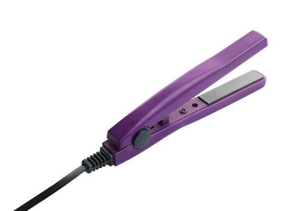 Modern hair iron for straightening on white background - Foto, immagini