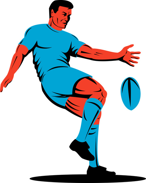 Jugador de rugby con pelota
 - Vector, Imagen